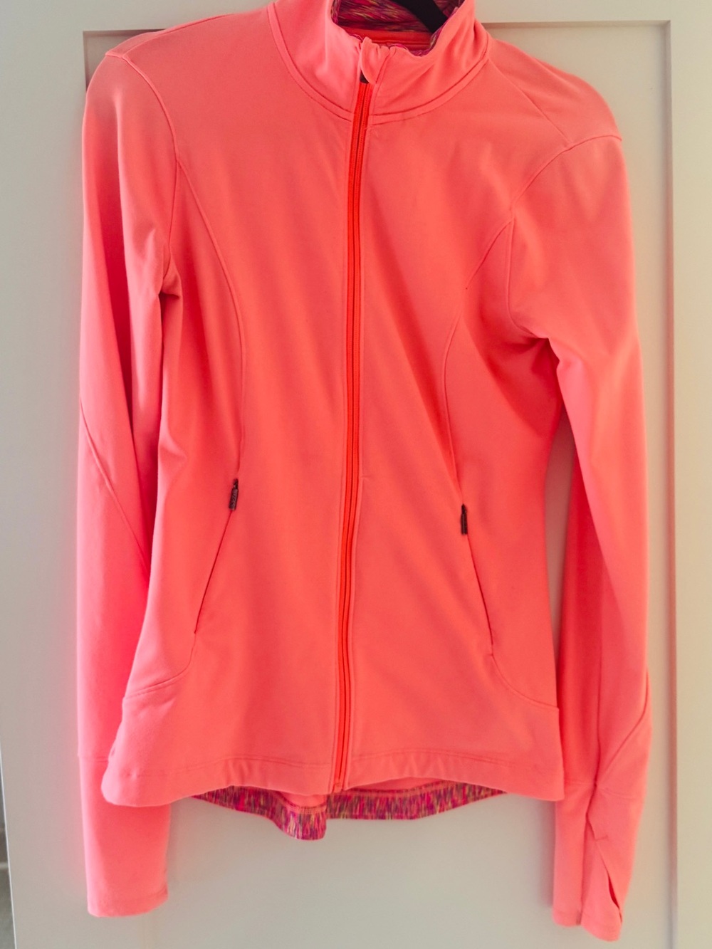 Victoria secrets Women's Neon Coral Zip-Front Active Jacket size medium
